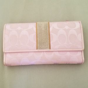 Coach pink monogram wallet